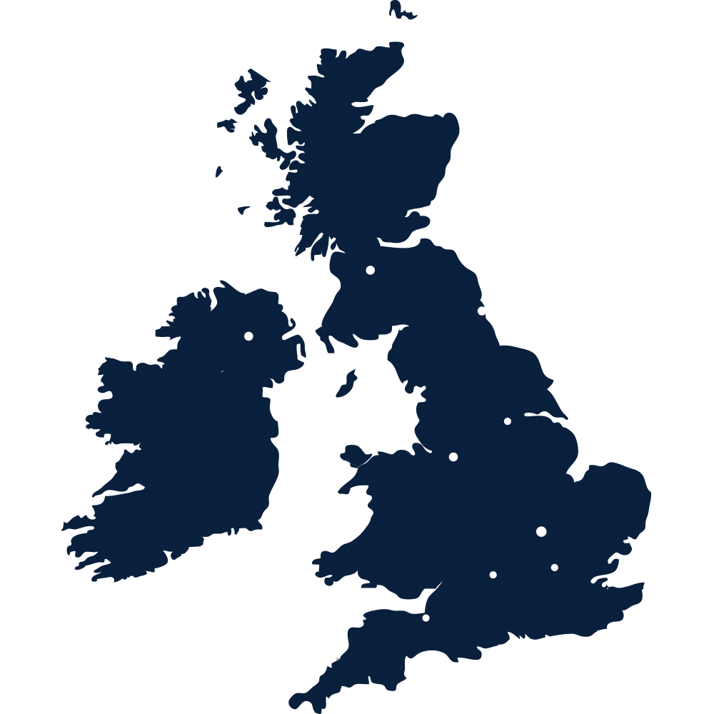 UK map of AIT Home Delivery depots
